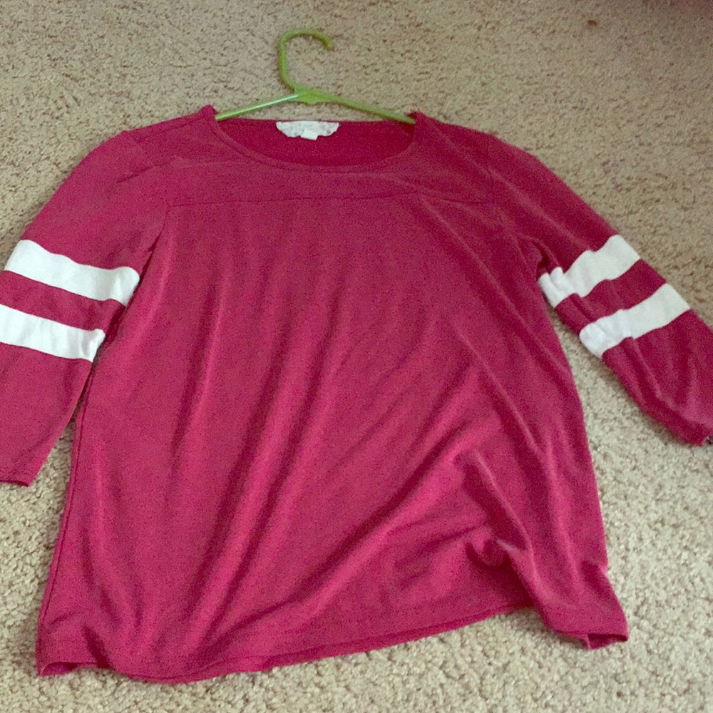 Maroon elbow sleeve shirt//pink republic